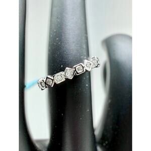 Sterling Silver Moissanite Eternity Band Ring Size 6 0.69 CTW VVSD See Details
